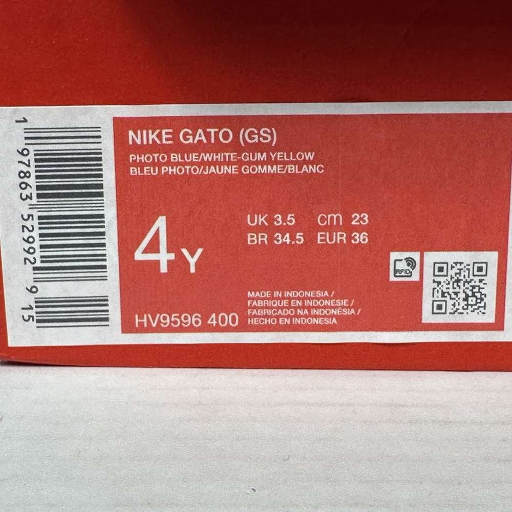 Nike GATO GS Photo Blue Gum Kids Youth 4Y Indoor Soccer Shoes HV9596-400 Blue - Picture 12 of 12
